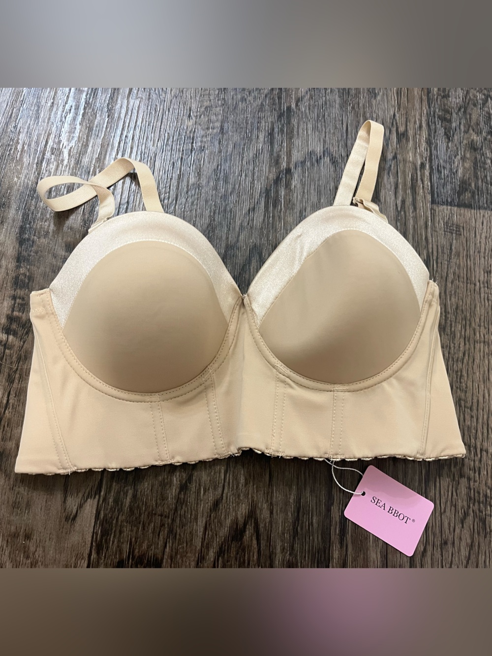 Longline Push-Up Bra in Nude Beige